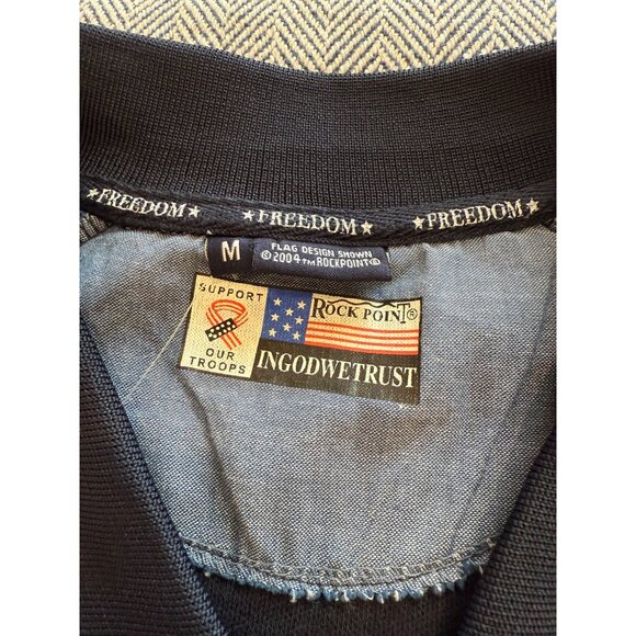 NWT Patriotic Rock Point Mens Polo Shirt M American Flag Star Design - Picture 3 of 8